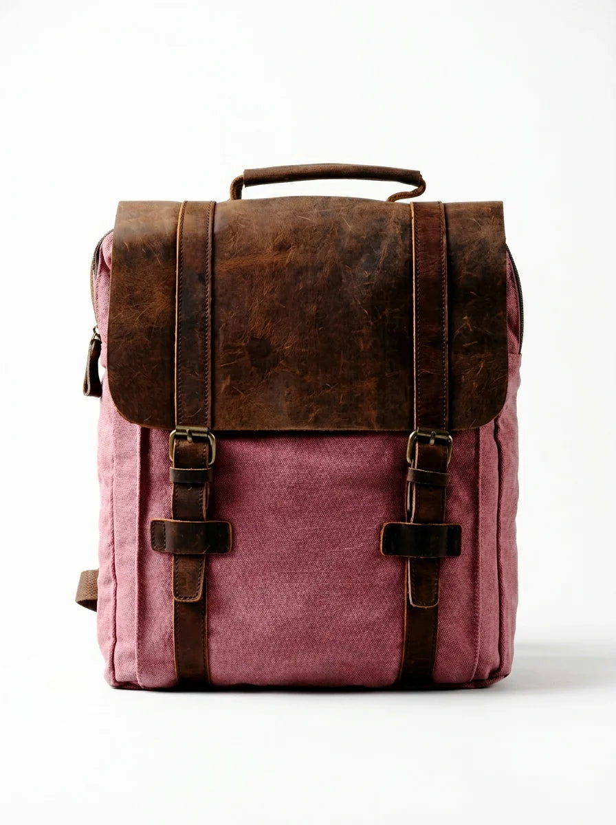 Sac cuir et toile grande capacité ordinateur homme - Vue 4 - Sac