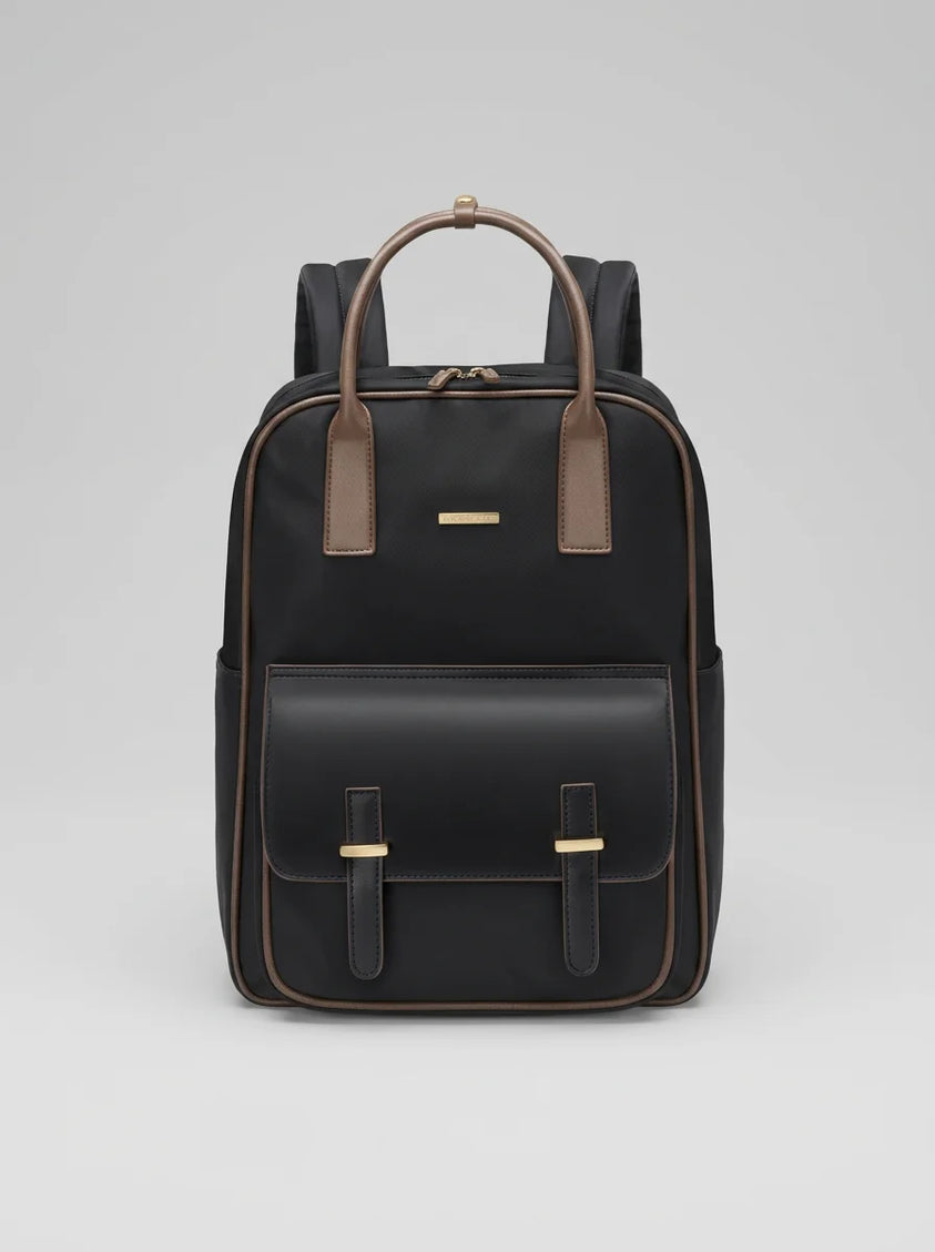 Sac ordinateur 15 pouces nylon cuir femme élégant - Vue 1 - Sac