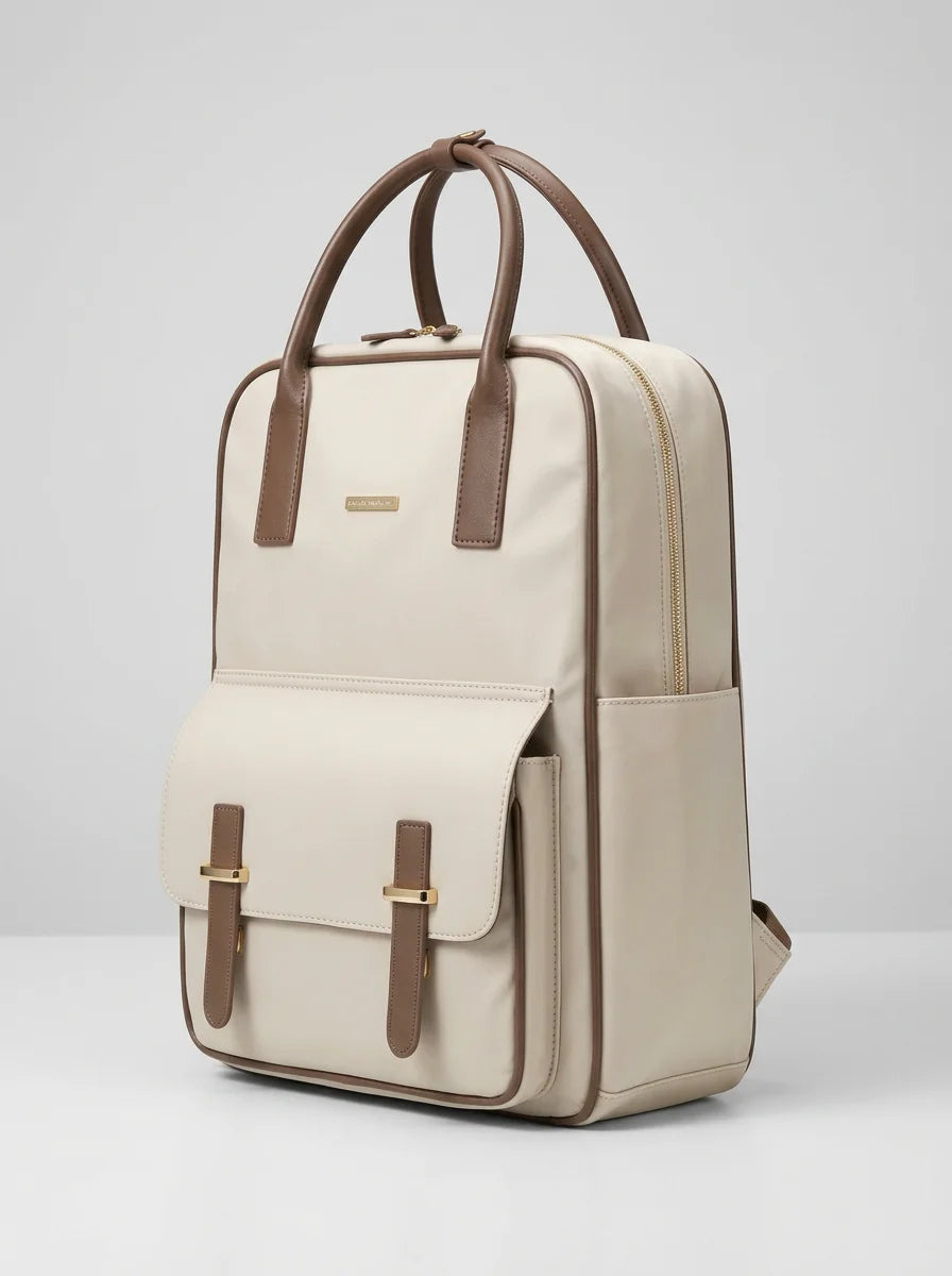 Sac ordinateur 15 pouces nylon cuir femme élégant - Vue 3 - Sac